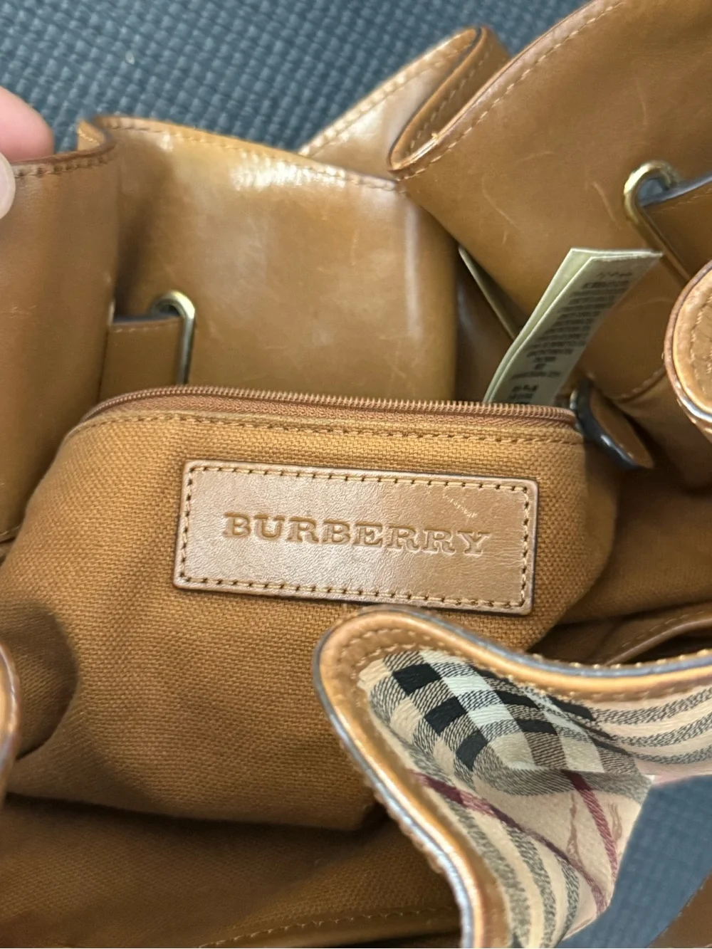 Authentic Burberry Walden Haymarket Check Hobo Bag